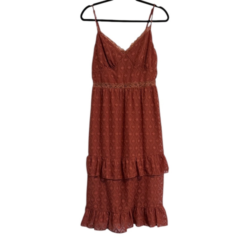 Max + Ash Textured Tiered Midi Dress